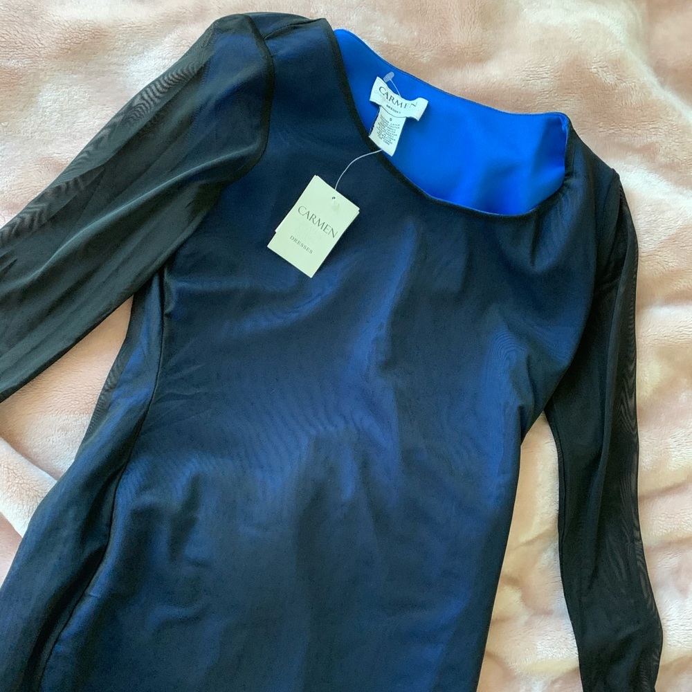 NWT Carmen Marc Valvo Long sleeve Dress